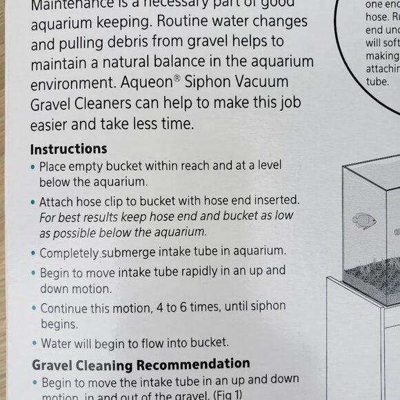 New Aqueon Aquarium Fish Tank Siphon Vacuum Gravel Cleaner Hand Syphon Pump Hose - Picture 12 of 15